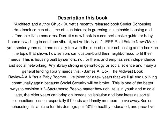 The Senior Cohousing Handbook, 2nd Edition: A Community Approach to Independent Living